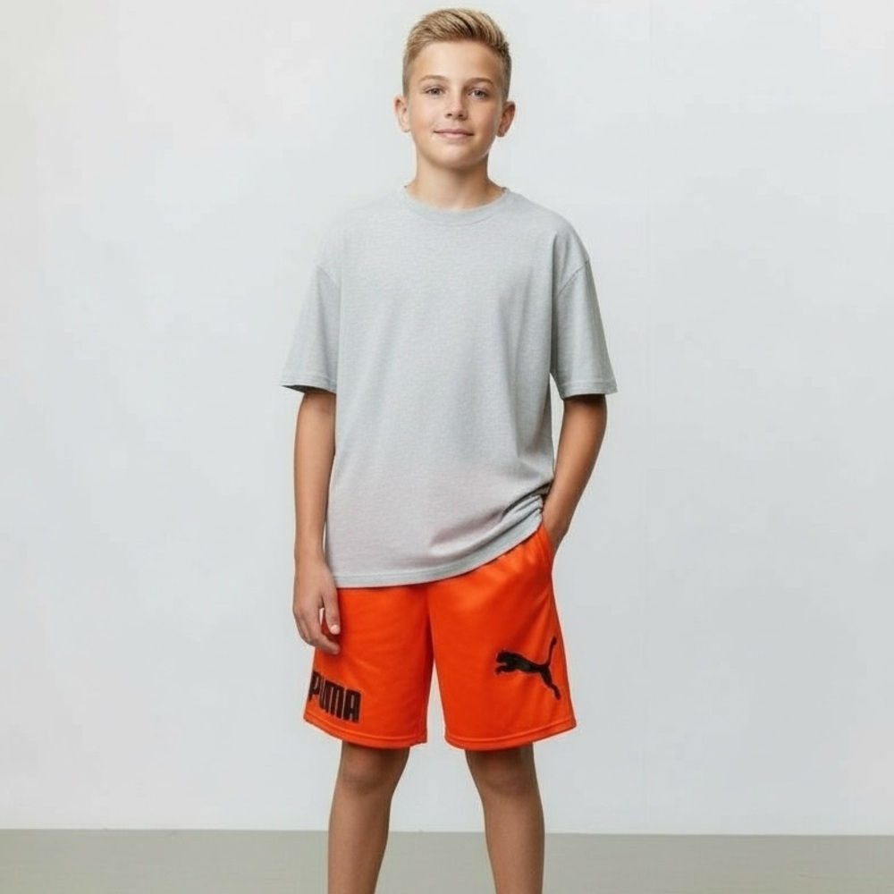 Boys Athletic Shorts Large 14-16 Mesh NWT Puma Sports Basketball